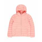 Otroška jakna United Colors of Benetton roza barva - roza. Otroški jakna iz kolekcije United Colors of Benetton. Delno podložen model, izdelan iz prešitega materiala. Vgrajena kapuca poveča zaščito pred mrazom in vetrom.