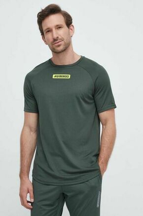 Kratka majica za vadbo Hummel Topaz črna barva - zelena. Kratka majica za vadbo iz kolekcije Hummel. Model izdelan iz materiala