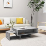 vidaXL Klubska mizica betonsko siva 105x55x32 cm iverna plošča