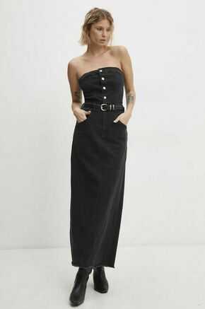 Jeans obleka Answear Lab črna barva - črna. Obleka iz kolekcije Answear Lab. Model izdelan iz jeansa. Model iz izjemno udobne tkanine z visoko vsebnostjo bombaža.