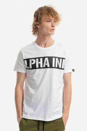 Bombažna kratka majica Alpha Industries bela barva - bela. Lahkotna kratka majica iz kolekcije Alpha Industries
