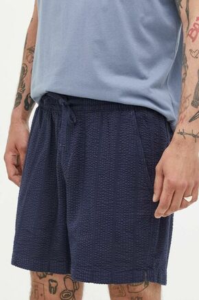 Bombažne kratke hlače Abercrombie &amp; Fitch mornarsko modra barva - mornarsko modra. Kratke hlače iz kolekcije Abercrombie &amp; Fitch. Model izdelan iz tkanine. Model iz izjemno udobne bombažne tkanine.
