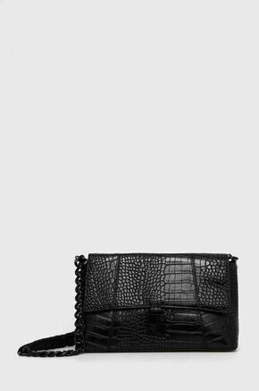 Torbica Steve Madden Balessa črna barva - črna. Srednje velika torbica iz kolekcije Steve Madden. Model na zapenjanje
