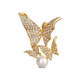 JwL Luxury Pearls Lepa pozlačena broška s pravim biserom 2v1 - metulji JL0630