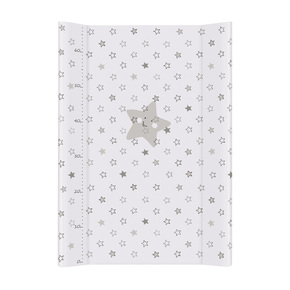 CEBA Dvojna previjalna podloga s fiksno ploščo (50x70) Comfort Stars siva