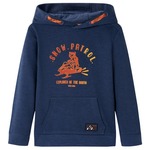vidaXL Otroški pulover s kapuco mornarsko melange in oranžna 128