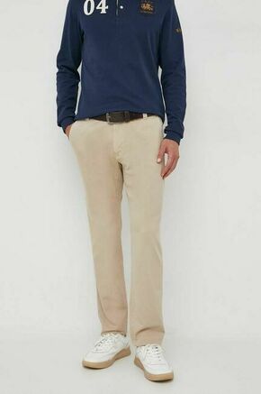 Bombažne hlače Calvin Klein Jeans bež barva - bež. Hlače iz kolekcije Calvin Klein Jeans. Model izdelan iz enobarvne tkanine. Model iz zračne bombažne tkanine.