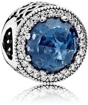Pandora Luksuzna kroglica s temno modrim kristalom 791725NMB srebro 925/1000