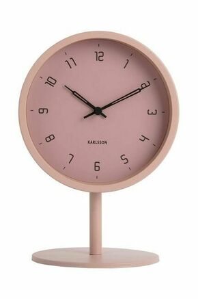 Namizna ura Karlsson - roza. Namizna ura iz kolekcije Karlsson. Model izdelan iz kovine.