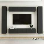 Greatstore Komplet TV omaric 10-delni črna iverna plošča