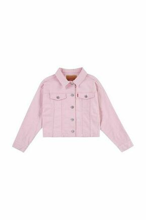 Otroška jeans jakna Levi's LVG COLOR BABY BAGGY TRUCKER roza barva - roza. Otroška jakna iz kolekcije Levi's. Lahek model