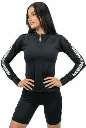 Nebbia Long Sleeve Zipper Top Winner Black M Fitnes majica