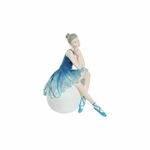 NEW Okrasna Figura DKD Home Decor Modra Romantično Baletni Plesalec 8,5 x 13 x 14,5 cm
