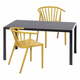 Komplet 2 rumenih jedilnih stolov Capri in črne mize Viking - Bonami Essentials