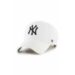 Bombažna bejzbolska kapa 47brand Mlb New York Yankees bela barva - bela. Kapa s šiltom vrste baseball iz kolekcije 47brand. Model izdelan iz tkanine z nalepko.