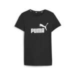 Otroški bombažen t-shirt Puma črna barva - črna. Otroški T-shirt iz kolekcije Puma. Model izdelan iz tanke, elastične pletenine.