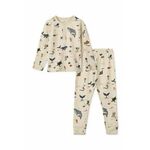 Otroška bombažna pižama Liewood bež barva - pisana. Otroški pižama iz kolekcije Liewood. Model izdelan iz vzorčaste pletenine.