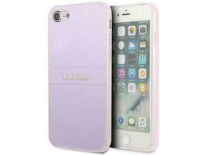 Guess iPhone 7/8 / se 2020 / se 2022 trdi ovitek vijoličen/purple saffiano vroč žig in kovinski logotip