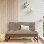 vidaXL Vrtni sredinski kavč medeno rjav 120x80 cm trdna borovina
