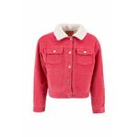 Otroška jeans jakna Levi's roza barva - roza. Otroški jakna iz kolekcije Levi's. Prehoden model, izdelan iz gladkega materiala.