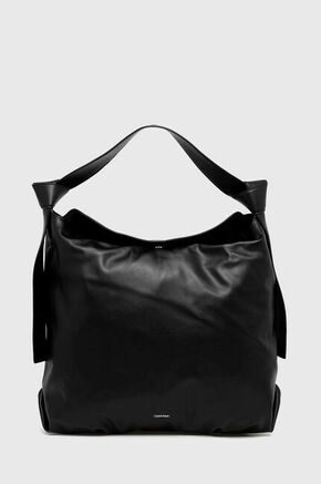 Torbica Calvin Klein črna barva - črna. Velika nakupovalna torbica iz kolekcije Calvin Klein. na zapenjanje