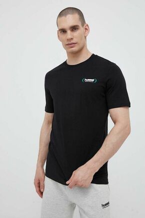 Bombažna kratka majica Hummel črna barva - črna. Kratka majica iz kolekcije Hummel