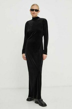 Obleka Gestuz črna barva - črna. Obleka iz kolekcije Gestuz. Model izdelan iz velurja. Zelo elastičen material zagotavlja popolno svobodo gibanja.
