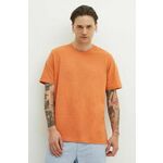 Kratka majica Medicine moška, oranžna barva - oranžna. Kratka majica iz kolekcije Medicine. Model izdelan iz melange pletenine.