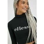 Majica z dolgimi rokavi Ellesse ženski, črna barva - črna. Majica z dolgimi rokavi iz kolekcije Ellesse. Model izdelan iz pletenine z nalepko.