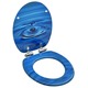shumee Deska za WC školjko počasno zapiranje MDF modra dizajn kapljice