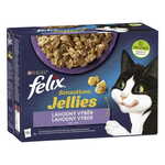Felix hrana za mačke Sensations Jellies jagnjetina, skuša, trska, puran v okusnem želeju, 6 (12x85g)