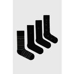 Nogavice Tommy Hilfiger 4-pack moški, črna barva - črna. Nogavice iz kolekcije Tommy Hilfiger. Model izdelan iz vzorčastega materiala. V kompletu so štirje pari.