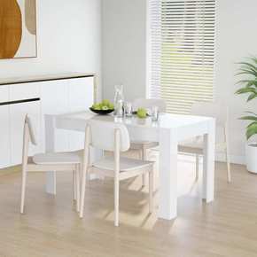 VidaXL Jedilna miza visok sijaj bela 140x74