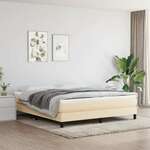 Greatstore Box spring postelja z vzmetnico krem 180x200 cm blago