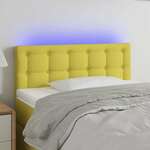 vidaXL LED posteljno vzglavje zeleno 80x5x78/88 cm blago