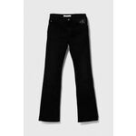 Kavbojke Calvin Klein Jeans - črna. Otroški kavbojke iz kolekcije Calvin Klein Jeans flare kroja, z normalnim pasom. Model izdelan iz spranega denima. Izjemno udoben material.