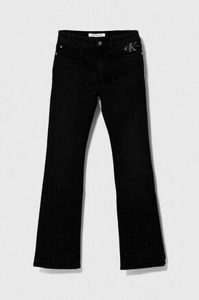 Kavbojke Calvin Klein Jeans - črna. Otroški kavbojke iz kolekcije Calvin Klein Jeans flare kroja