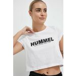 Bombažna kratka majica Hummel bela barva - bela. Kratka majica iz kolekcije Hummel, izdelana iz tanke, elastične pletenine. Material z optimalno elastičnostjo zagotavlja popolno svobodo gibanja.