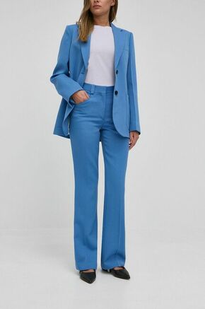 Victoria Beckham bombažne hlače - modra. Hlače iz kolekcije Victoria Beckham. Model narejen iz gladek material.