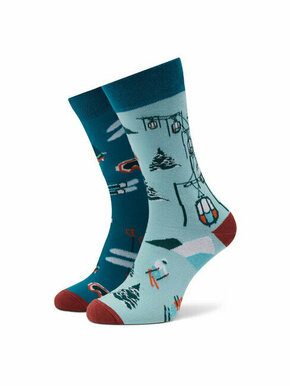 Funny Socks Visoke nogavice Unisex Ski SM1/06 Modra