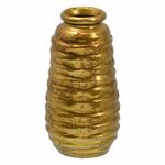 BigBuy Vaza keramična zlata 15 x 15 x 30 cm