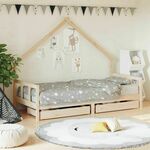 Greatstore Otroški posteljni okvir s predali 90x200 cm trdna borovina