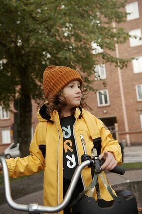 Reima otroška jakna - rumena. Otroška Jakna iz kolekcije Reima. Prehoden model izdelan iz enobarvnega materiala.