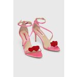 Sandali Custommade Amy Satin Heart roza barva, 000401098 - roza. Sandali iz kolekcije Custommade. Model izdelan iz tekstilnega materiala. Izrazit model za posebne priložnosti.