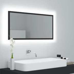 Shumee LED kopalniško ogledalo sivo 90x8