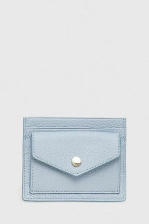Usnjena denarnica Coccinelle ženski - modra. Mala denarnica iz kolekcije Coccinelle. Model izdelan iz naravnega usnja.