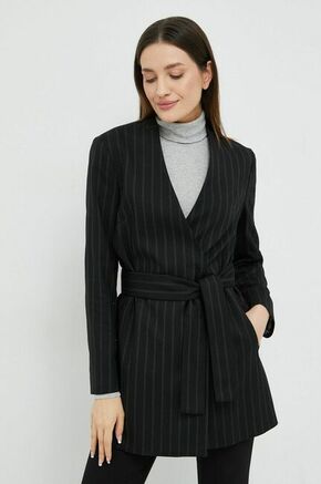 Suknjič Sisley črna barva - črna. Eleganten suknjič iz kolekcije Sisley. Model izdelan iz tkanine.