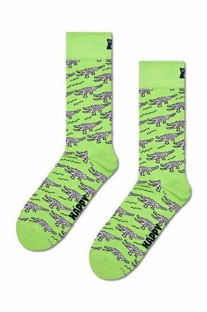 Nogavice Happy Socks Crocodile zelena barva - zelena. Nogavice iz kolekcije Happy Socks. Model izdelan iz elastičnega