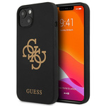 Guess GUHCP13SLS4GGBK iPhone 13 mini 5,4" črno/črno trdo ohišje Silikonski 4G logotip