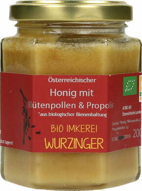 Honig Wurzinger Bio med s cvetnim prahom in propolisom - 200 g
